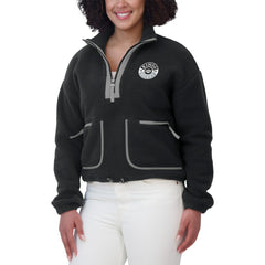 NHL Los Angeles Kings WEAR by Erin Andrews Women's Polar Fleece Half-Zip Jacket - Black