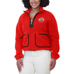 NHL New Jersey Devils WEAR by Erin Andrews Women's Polar Fleece Half-Zip Jacket - Red