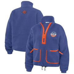 NHL New York Islanders WEAR by Erin Andrews Women's Polar Fleece Half-Zip Jacket - Royal