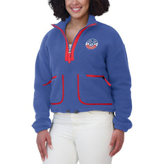 NHL New York Rangers WEAR by Erin Andrews Women's Polar Fleece Half-Zip Jacket - Blue
