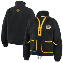 NHL Pittsburgh Penguins WEAR by Erin Andrews Women's Polar Fleece Half-Zip Jacket - Black