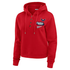 NHL Washington Capitals WEAR by Erin Andrews Women's Waffle-Knit Pullover Hoodie - Red
