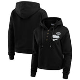 NHL Los Angeles Kings WEAR by Erin Andrews Women's Waffle-Knit Pullover Hoodie - Black