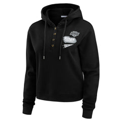 NHL Los Angeles Kings WEAR by Erin Andrews Women's Waffle-Knit Pullover Hoodie - Black