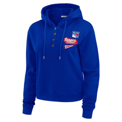 NHL New York Rangers WEAR by Erin Andrews Women's Waffle-Knit Pullover Hoodie - Blue