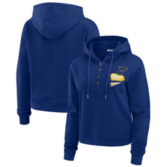 NHL St. Louis Blues WEAR by Erin Andrews Women's Waffle-Knit Pullover Hoodie - Blue