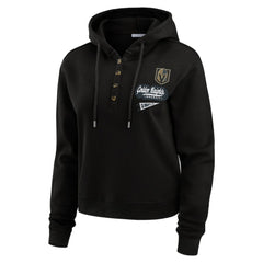 NHL Vegas Golden Knights WEAR by Erin Andrews Women's Waffle-Knit Pullover Hoodie - Black