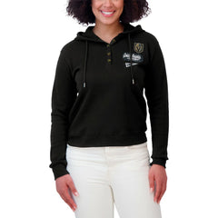 NHL Vegas Golden Knights WEAR by Erin Andrews Women's Waffle-Knit Pullover Hoodie - Black