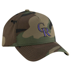 Colorado Rockies New Era Woodland Team Pop 9FORTY A-Frame Adjustable Hat - Camo Hats