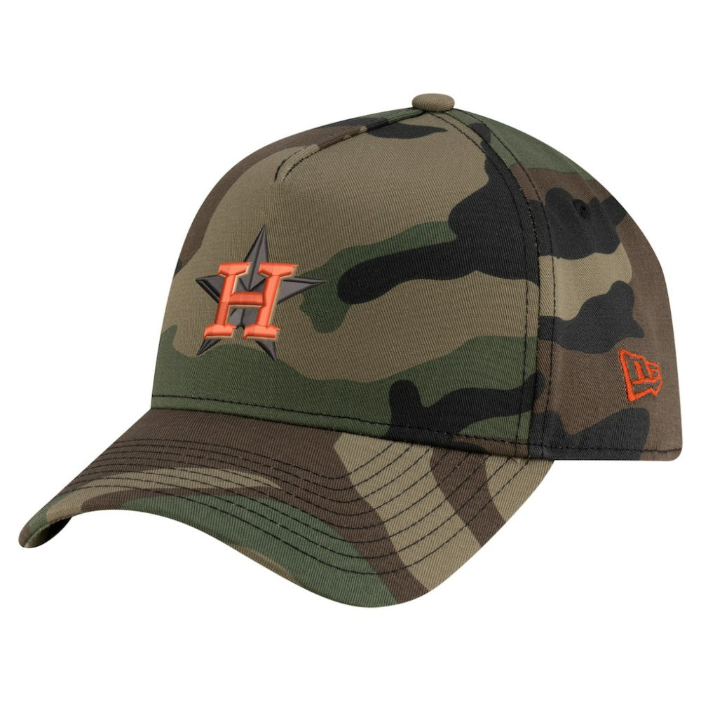 Houston Astros New Era Woodland Team Pop 9FORTY A-Frame Adjustable Hat - Camo Hats