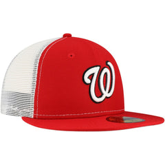 Washington Nationals New Era Team Color 59FIFTY Trucker Fitted Hat - Red Hats
