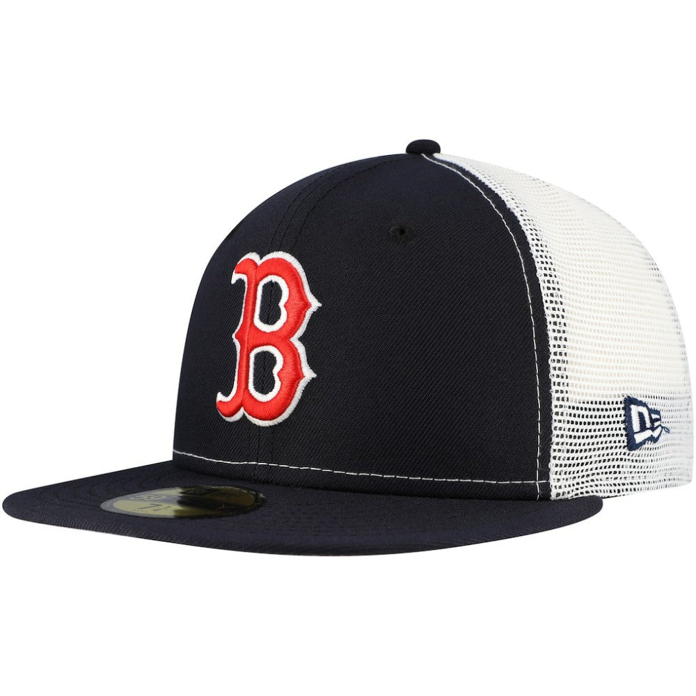 Boston Red Sox New Era Team Color 59FIFTY Trucker Fitted Hat - Navy Hats