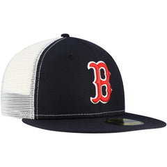 Boston Red Sox New Era Team Color 59FIFTY Trucker Fitted Hat - Navy Hats