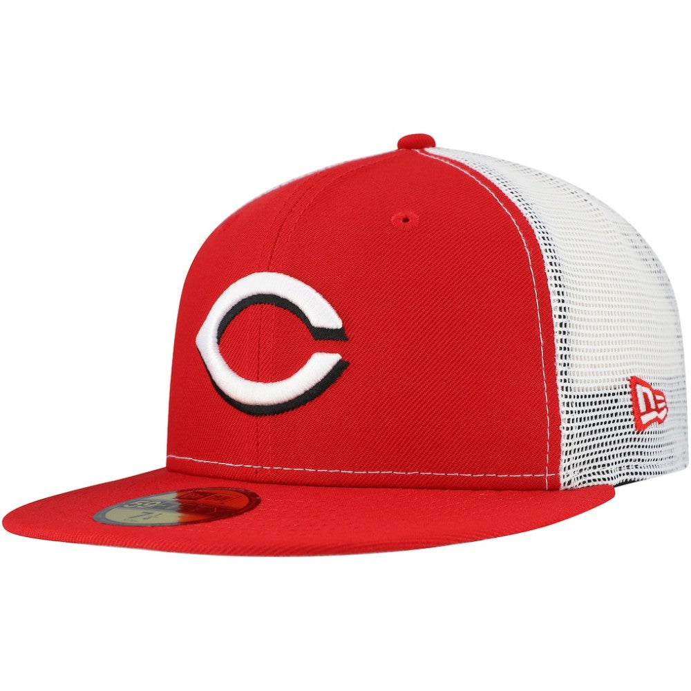 Cincinnati Reds New Era Team Color 59FIFTY Trucker Fitted Hat - Red Hats