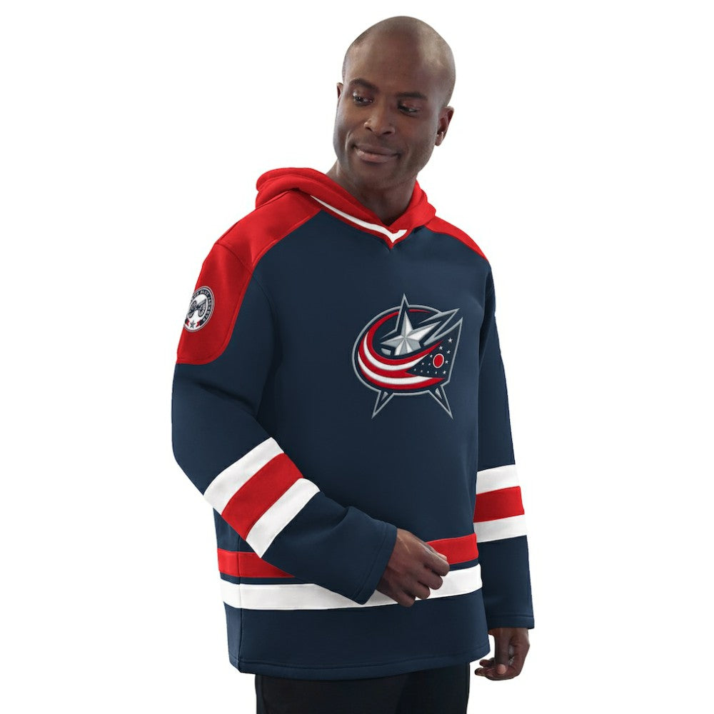 NHL Columbus Blue Jackets Starter Hockey Pullover Hoodie - Navy/Red