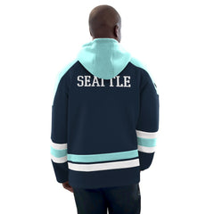 NHL Seattle Kraken Starter Hockey Pullover Hoodie - Deep Sea Blue/Light Blue