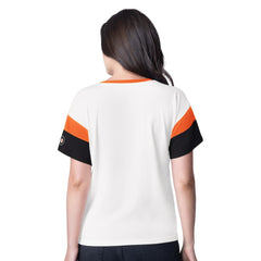 NHL Philadelphia Flyers G-III 4Her by Carl Banks Women's Rink Oversized Rhinestone V-Neck T-Shirt - White