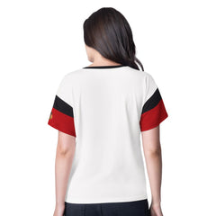 NHL Chicago Blackhawks G-III 4Her by Carl Banks Women's Rink Oversized Rhinestone V-Neck T-Shirt - White