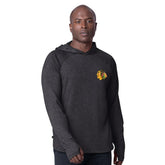 NHL Chicago Blackhawks MSX by Michael Strahan Fast Track Raglan Long Sleeve Hoodie T-Shirt - Black