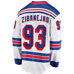 NHL Mika Zibanejad New York Rangers Fanatics Away Premier Breakaway Player Jersey - White