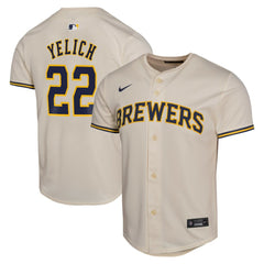 MLB Christian Yelich Milwaukee Brewers Nike Youth Home Game Player Jersey - Cream
