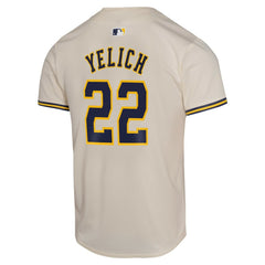MLB Christian Yelich Milwaukee Brewers Nike Youth Home Game Player Jersey - Cream
