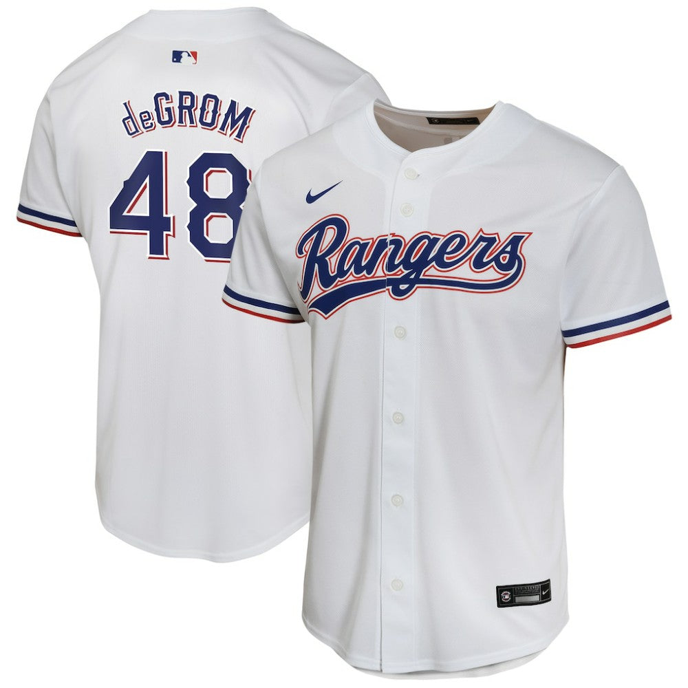 MLB Jacob deGrom Texas Rangers Nike Youth Home Game Player Jersey - White