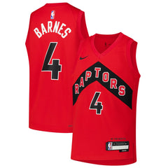 NBA Scottie Barnes Toronto Raptors Youth Swingman Jersey - Icon Edition - Red