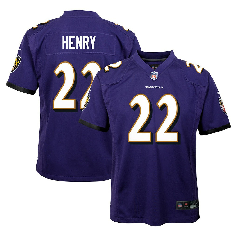 NFL Derrick Henry Baltimore Ravens Youth Game Jersey - Purple