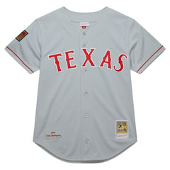 MLB Ivan RodriguezTexas Rangers Mitchell & Ness 1994 Cooperstown Collection Authentic Dark Jersey - Gray