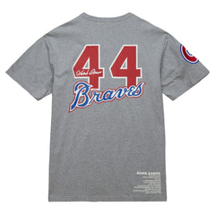 Hank Aaron Atlanta Braves Mitchell & Ness Cooperstown Collection Legends T-Shirt - Heather Gray T-shirts