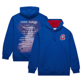 Hank Aaron Atlanta Braves Mitchell & Ness Vintage Logo Name & Number Pullover Hoodie - Royal Hoodies