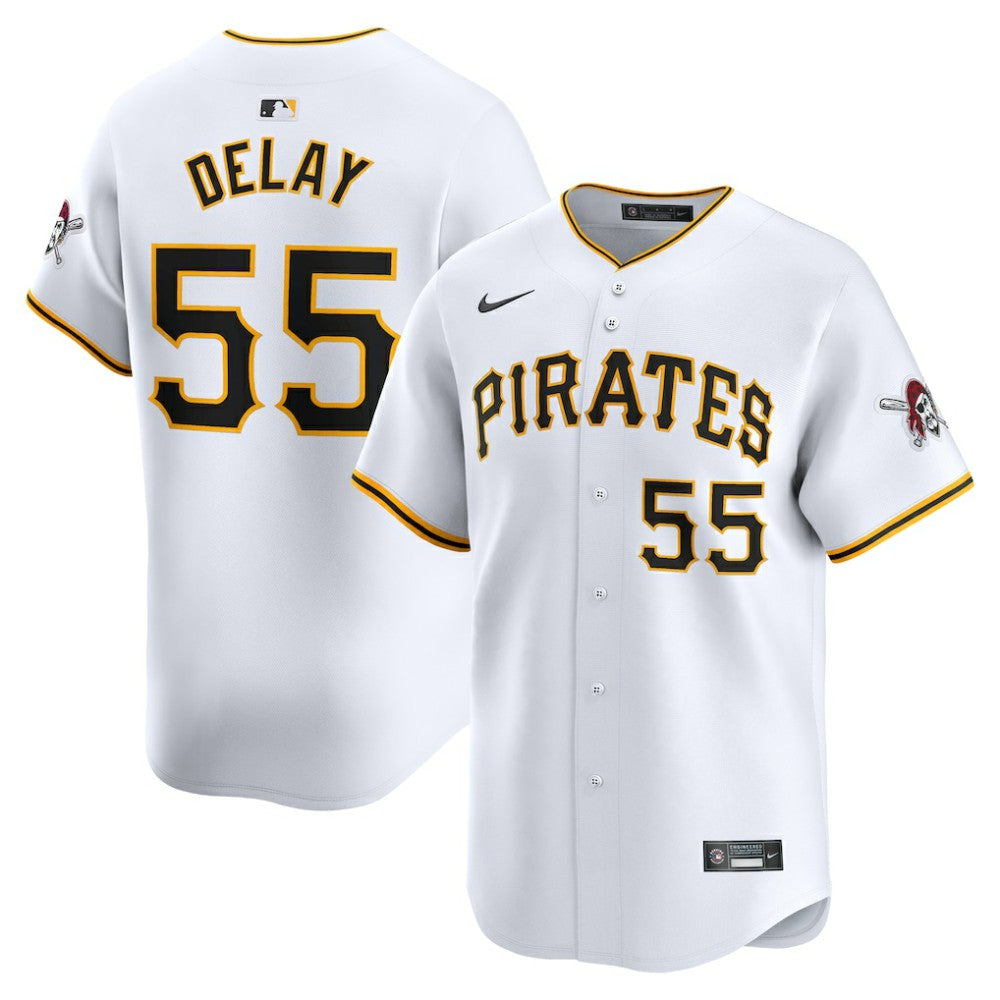 Jason Delay Pittsburgh Pirates Nike Home Limited Player Jersey – White Jerseys