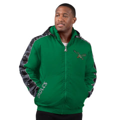 Philadelphia Eagles Starter Thursday Night Gridiron Full-Zip Hoodie Jacket Kelly Green