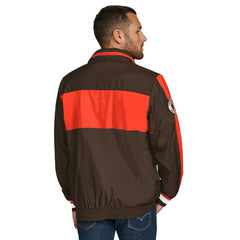 Cleveland Browns Tommy Hilfiger Gael Lightweight Half-Zip Pullover Hoodie Jacket Brown