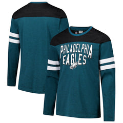 Philadelphia Eagles G-III Sports by Carl Banks Adaptive Hail Mary Long Sleeve T-Shirt Midnight Green/Black