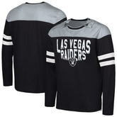 Las Vegas Raiders G-III Sports by Carl Banks Adaptive Hail Mary Long Sleeve T-Shirt Black/Silver