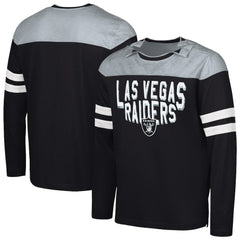 Las Vegas Raiders G-III Sports by Carl Banks Adaptive Hail Mary Long Sleeve T-Shirt Black/Silver