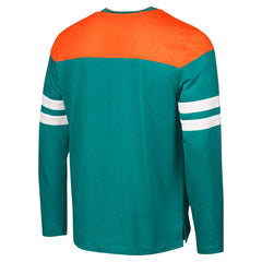 Miami Dolphins G-III Sports by Carl Banks Adaptive Hail Mary Long Sleeve T-Shirt Aqua/Orange