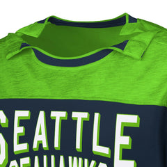 Seattle Seahawks G-III Sports by Carl Banks Adaptive Hail Mary Long Sleeve T-Shirt College Navy/Neon Green