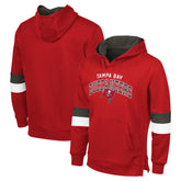 Tampa Bay Buccaneers G-III Sports by Carl BanksMen's Adaptive Faceoff Pullover Hoodie Red/Pewter