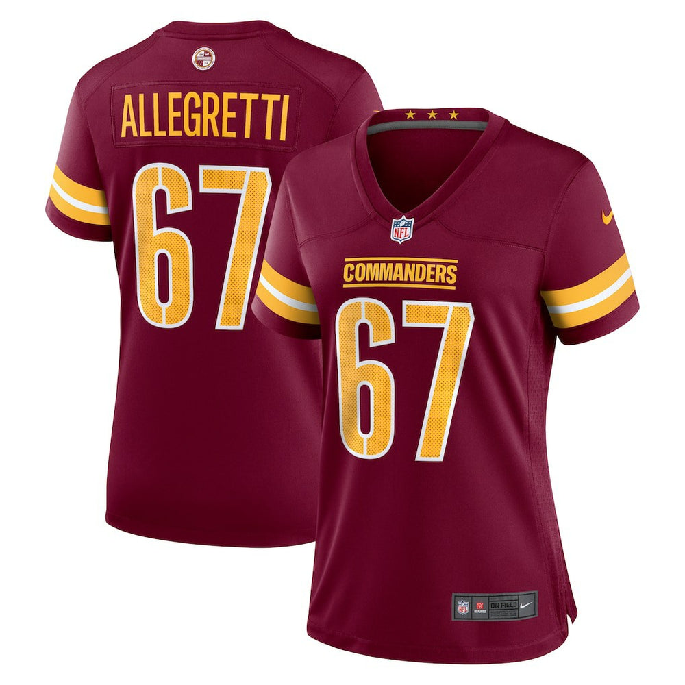 NFL Nick Allegretti Washington Commanders Women's Game Jersey - Burgundy