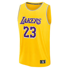 LeBron James Los Angeles Lakers Fast Break Replica Jersey Icon Edition Gold