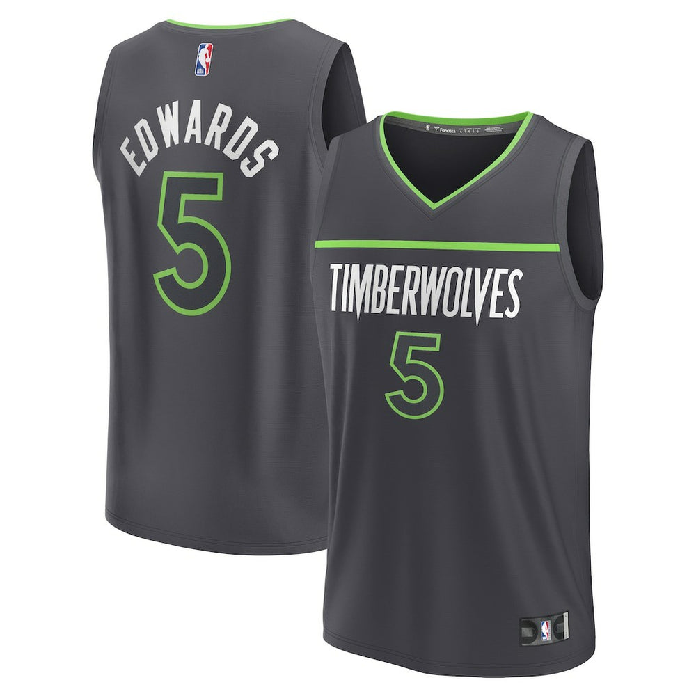 NBA Anthony Edwards Minnesota Timberwolves Fast Break Replica Player Jersey - Statement Edition - Anthracite