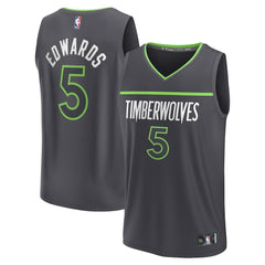 NBA Anthony Edwards Minnesota Timberwolves Fast Break Replica Player Jersey - Statement Edition - Anthracite