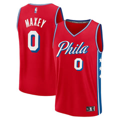 NBA Tyrese Maxey Philadelphia 76ers Fast Break Replica Player Jersey - Statement Edition - Red