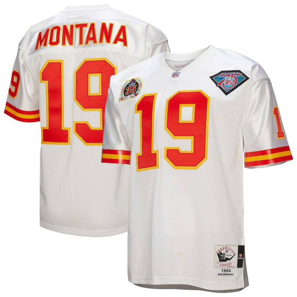 NFL Joe Montana Kansas City Chiefs 1994 Authentic Throwback Retired Player Jersey - White discount