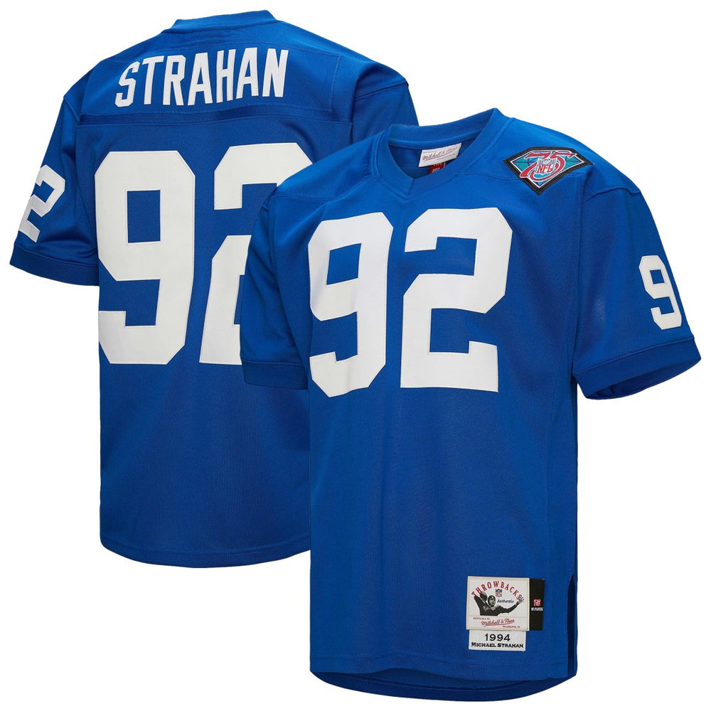 NFL Michael Strahan New York Giants 1994 Authentic Throwback Retired Player Jersey - Royal outlet
