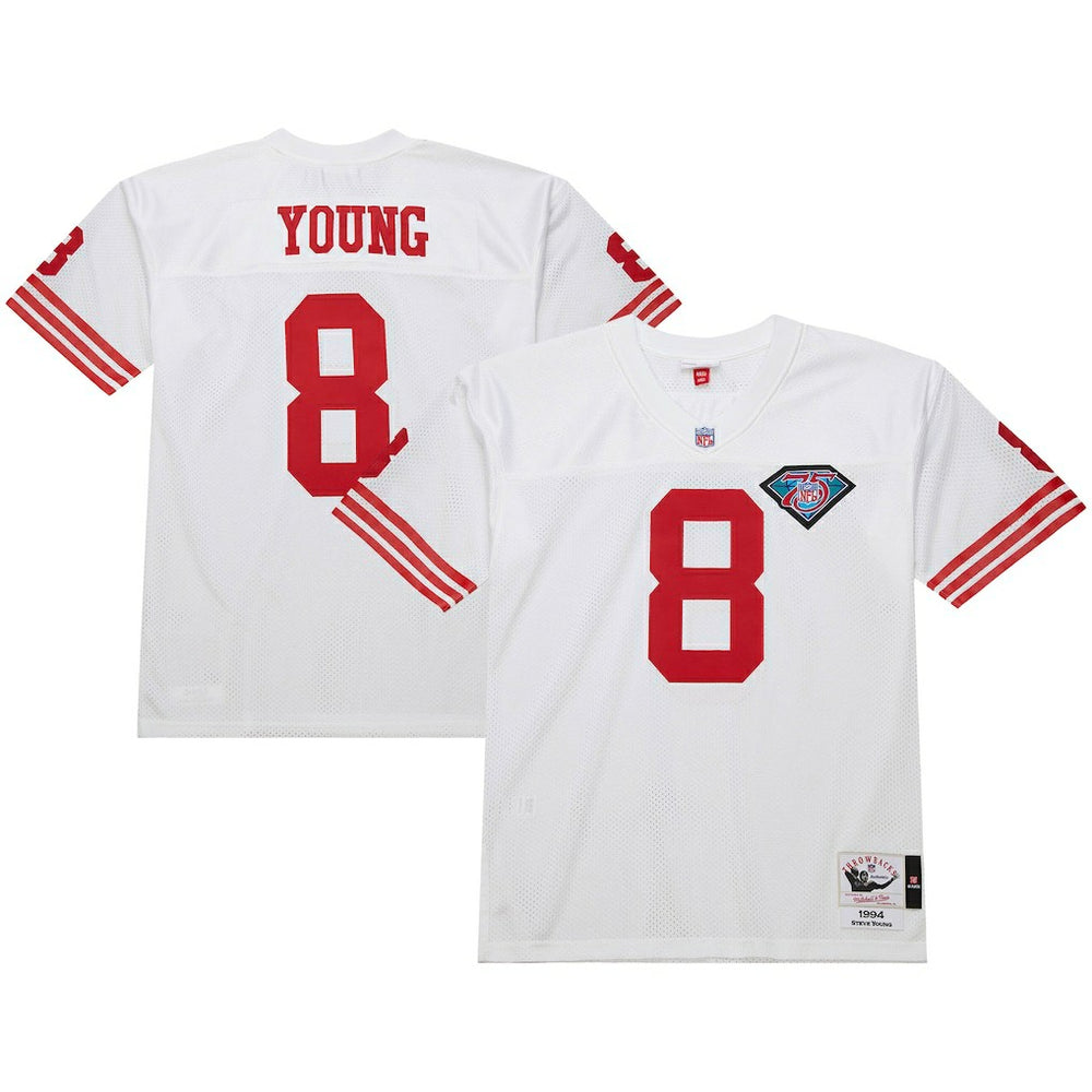 NFL Steve Young San Francisco 49ers 1994 Authentic Throwback Retired Player Jersey - White discount