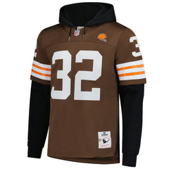 Jim Brown Cleveland Browns Player Name & Number Hoodie Legacy Jersey Brown